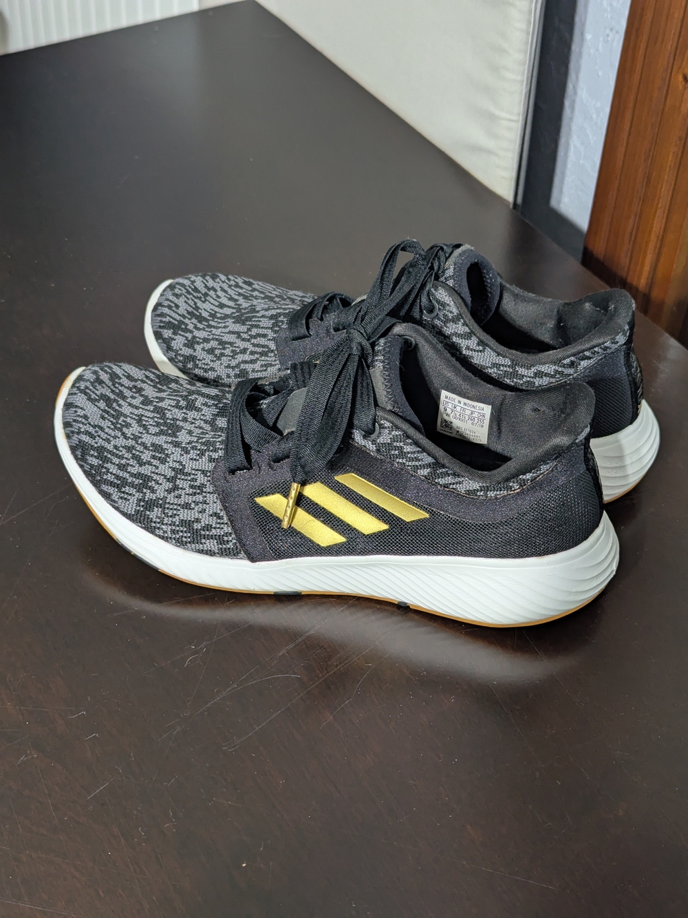 Adidas Black & Gold Lightweight Running Shoes